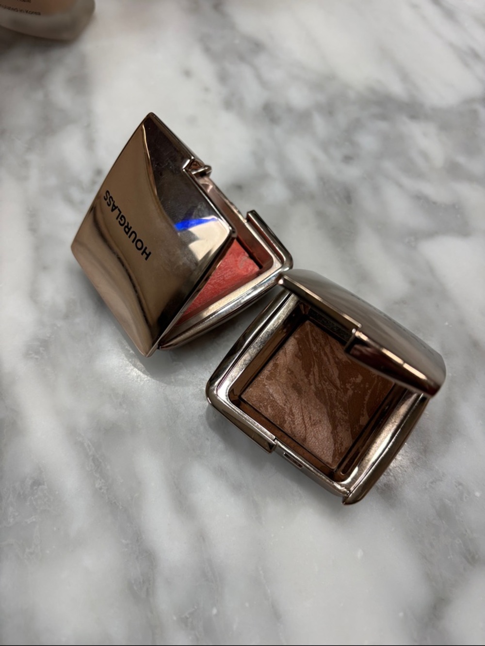 Hourglass Mini Blush & Bronzer Duo - Coral Pink & Warm Brown